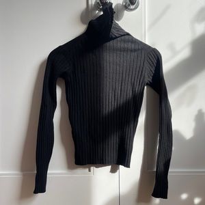ACNE STUDIOS black ribbed merino wool turtleneck